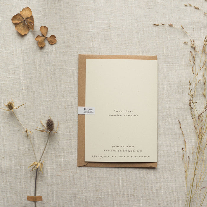 Sweet Peas Flower Card