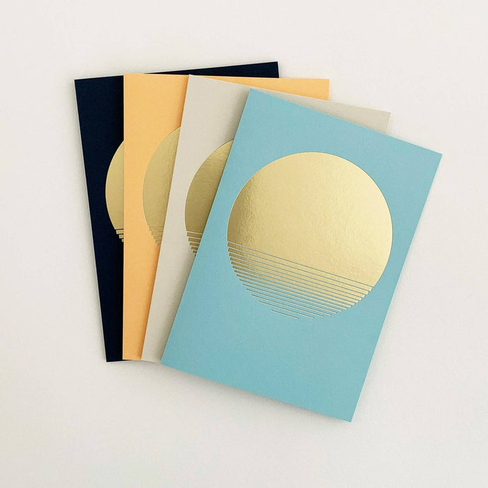 Sol, Brass & Navy, Foiled Greetings Card