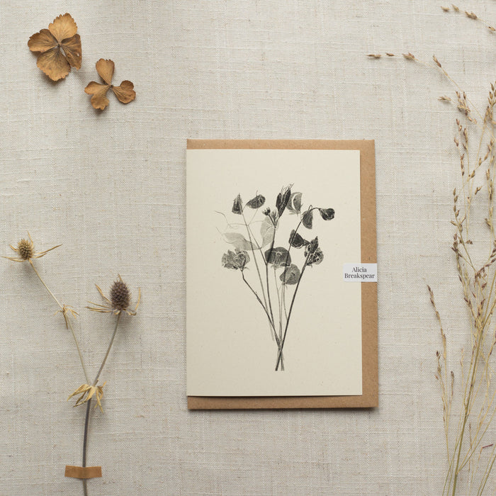 Sweet Peas Flower Card