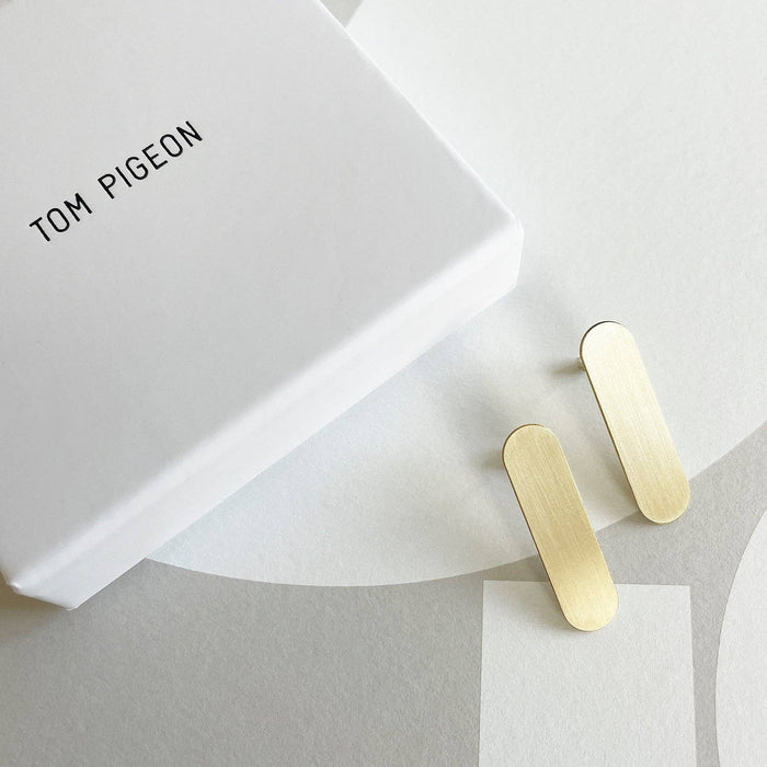 Capsule Stack Earrings - Brushed Brass