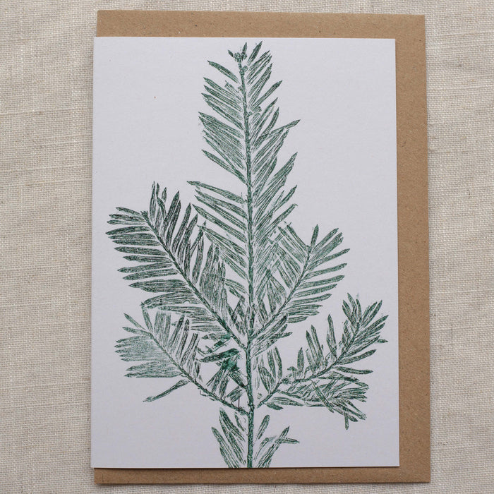 Botanical Yew Tree - Recycled Card