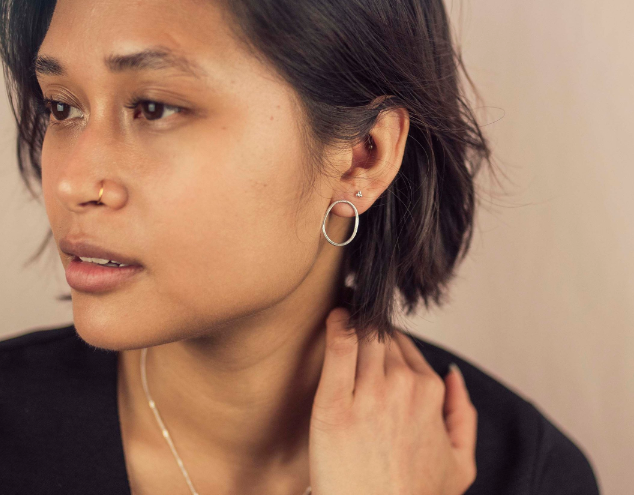 Silver Pebble Earrings