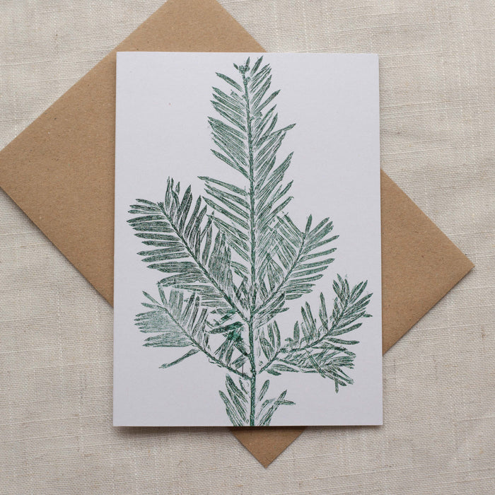 Botanical Yew Tree - Recycled Card