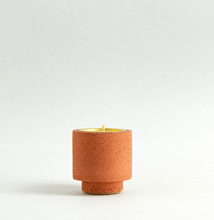 Jesmonite Stackable Tea Light/Candle Holder - Terracotta