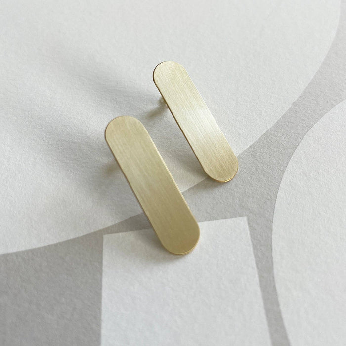 Capsule Stack Earrings - Brushed Brass