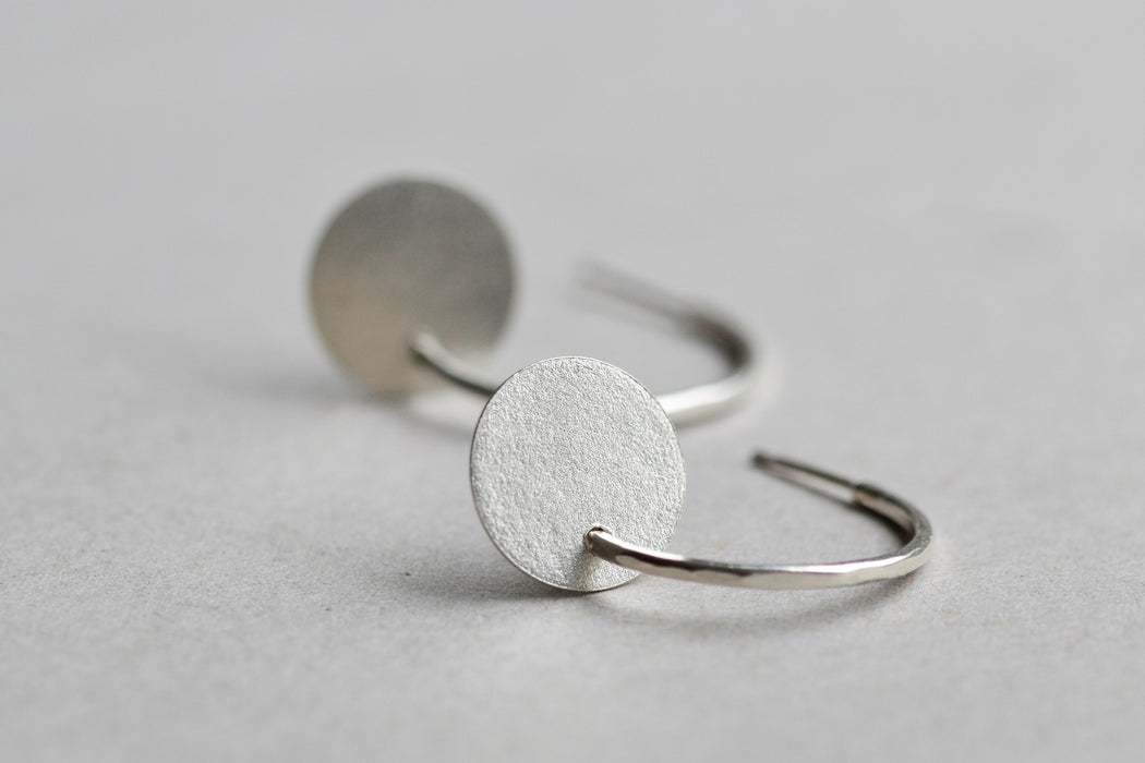 Jango Silver Disc Hoop Earrings