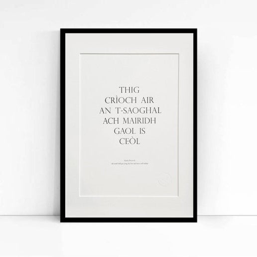 Letterpress Wall Print - Gaelic Proverbs