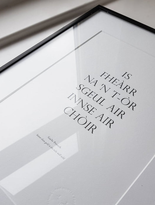 Letterpress Wall Print - Gaelic Proverbs