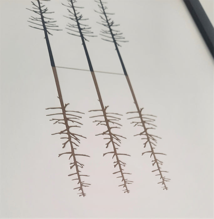 Trees Reflected - Letterpress Print