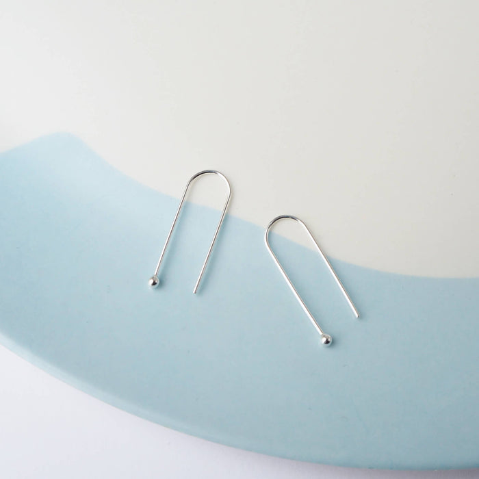 Minimalist U Shaped Silver Earrings