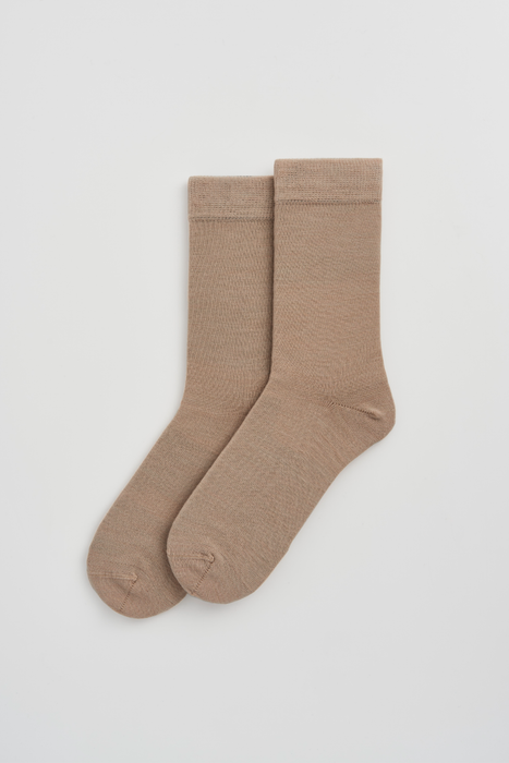 Biscuit Beige Merino Socks: 4-7
