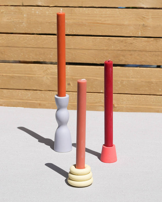 Dinner Candles x 6 - Oranges and Reds