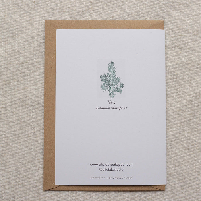Botanical Yew Tree - Recycled Card 