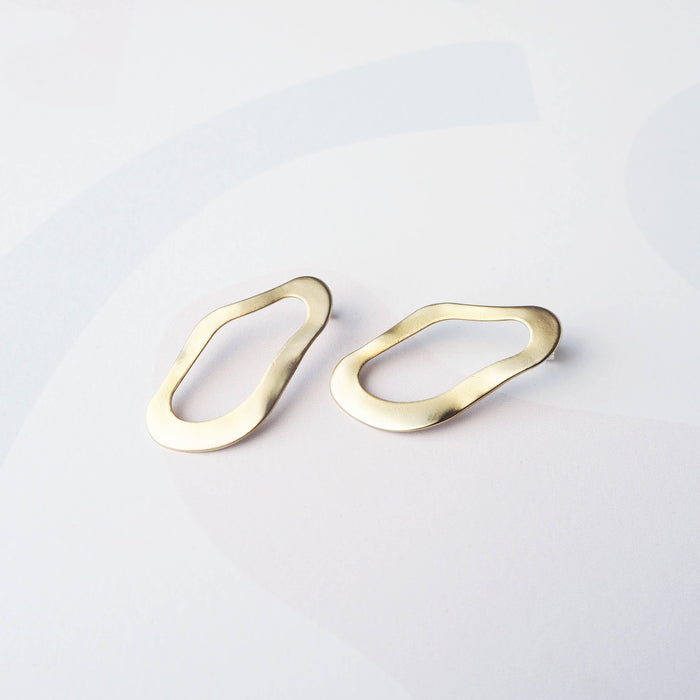 Pool Statement Gold Tone Drop Studs