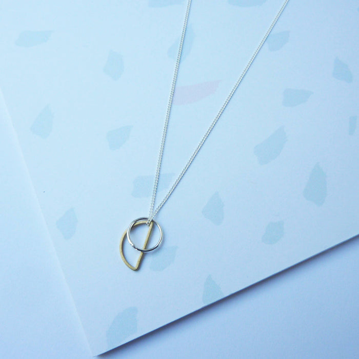 Mini Locus, sterling silver geometric charm necklace