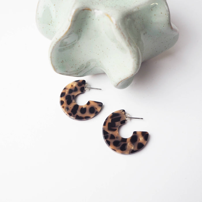 Karamell Statement Acetate Resin Hoop Earrings