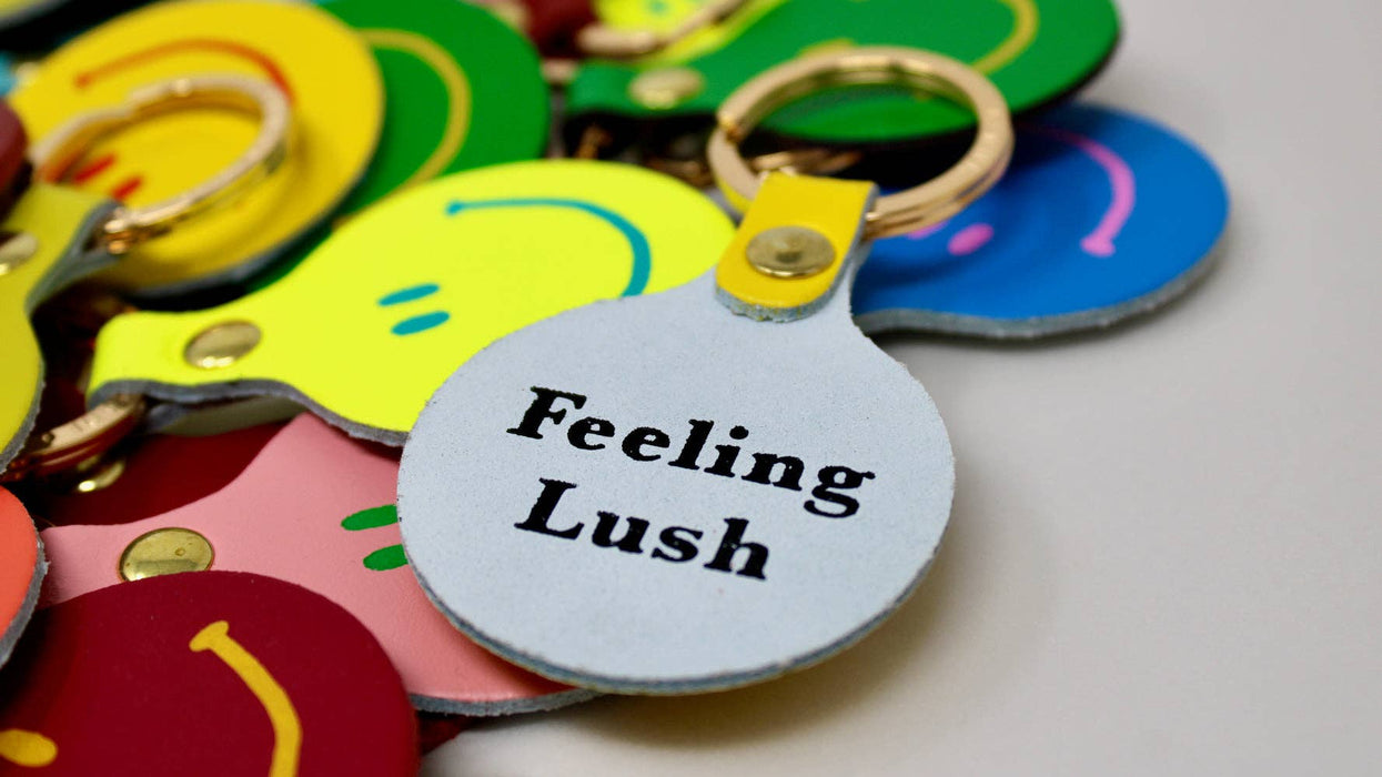 Feeling Lush Smilie Key Fob: Black