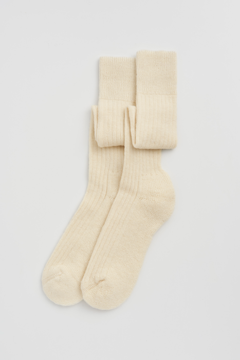 Clotted Cream Wool Knee High Socks: 8-10