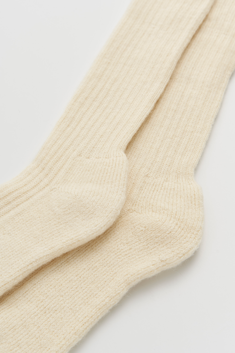 Clotted Cream Wool Knee High Socks: 8-10