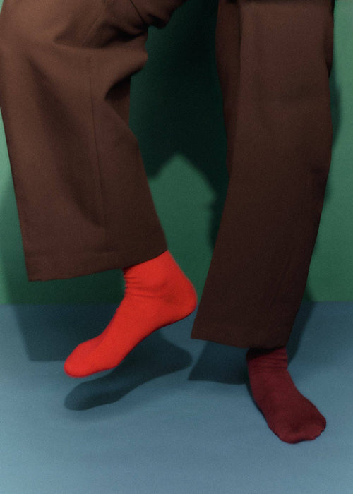Postbox Red Merino Socks: Large (UK 11-13)