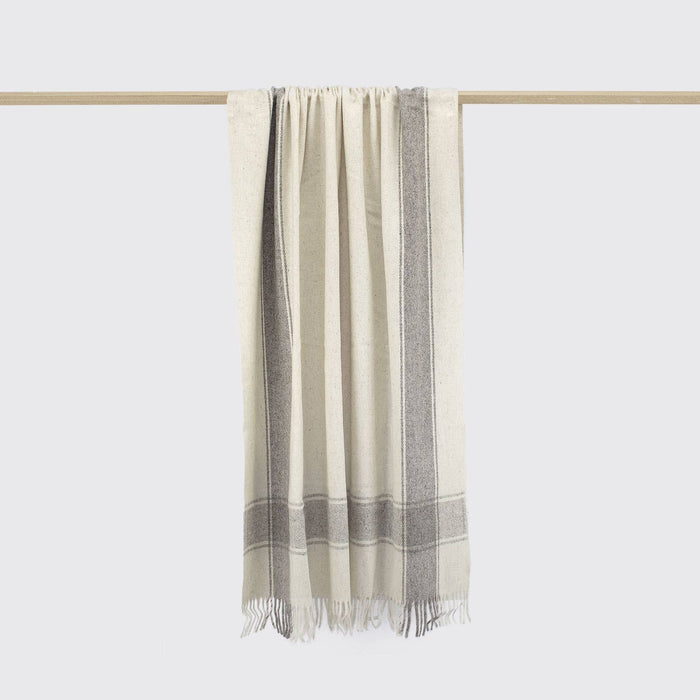 THROW BLANKET / STRIPE WOOL: Light Wool