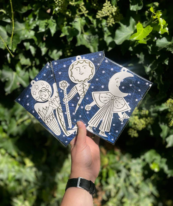 Moon Folk Ornament | Christmas Decoration | Holiday Ornament