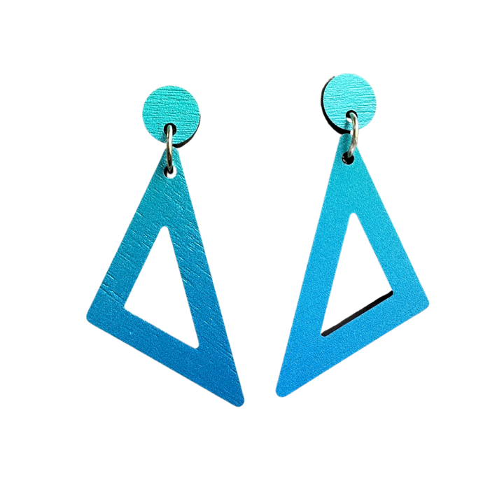 Triangle Drop Earrings - Sea Green