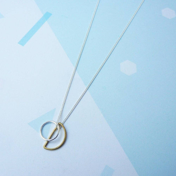 Mini Locus, sterling silver geometric charm necklace