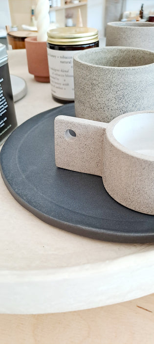 Angular Espresso Cup - Grey with White Glaze