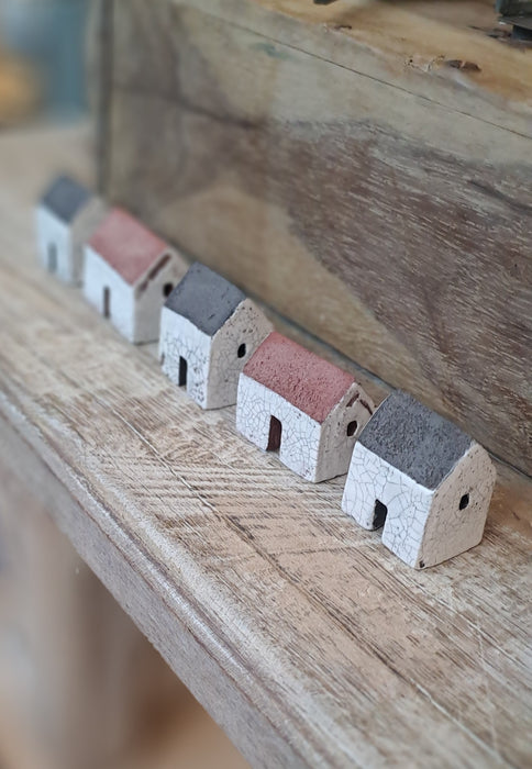 Tiny Grey Roof Ceramic House