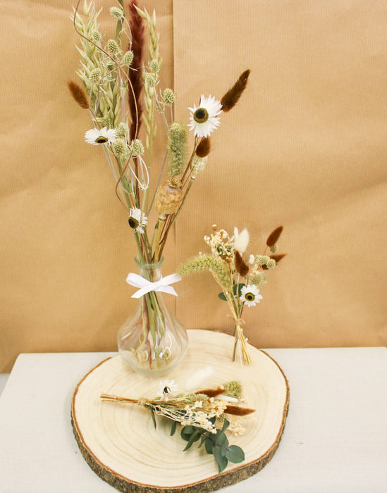 Boho Dried Flower Vase Arrangement – Daisies