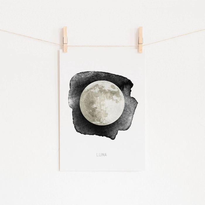 Luna, Full Moon Art Print - A4