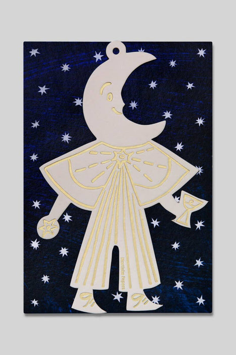 Moon Folk Ornament | Christmas Decoration | Holiday Ornament