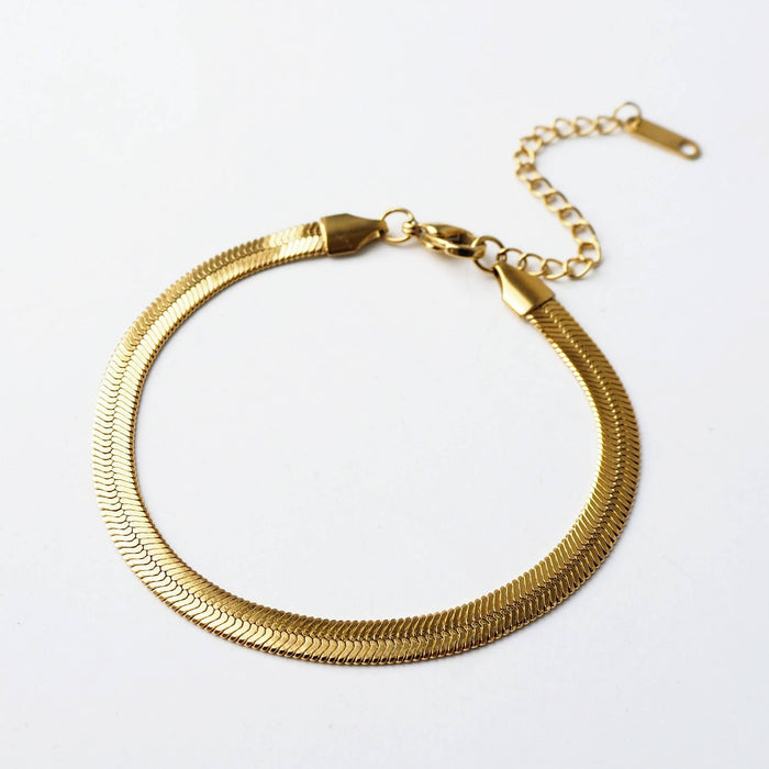 Gold Plated Herringbone Bracelet