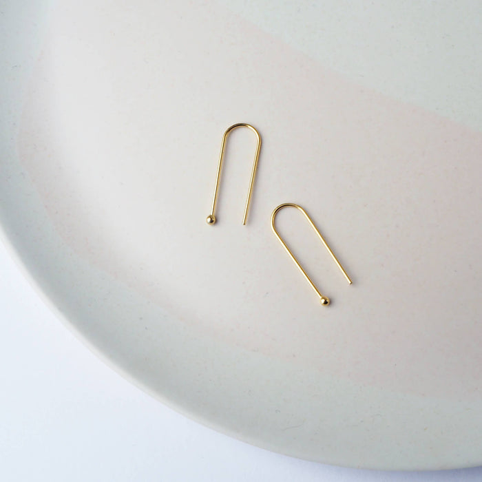 Arc Earrings Gold Small , minimalist U shaped earrings