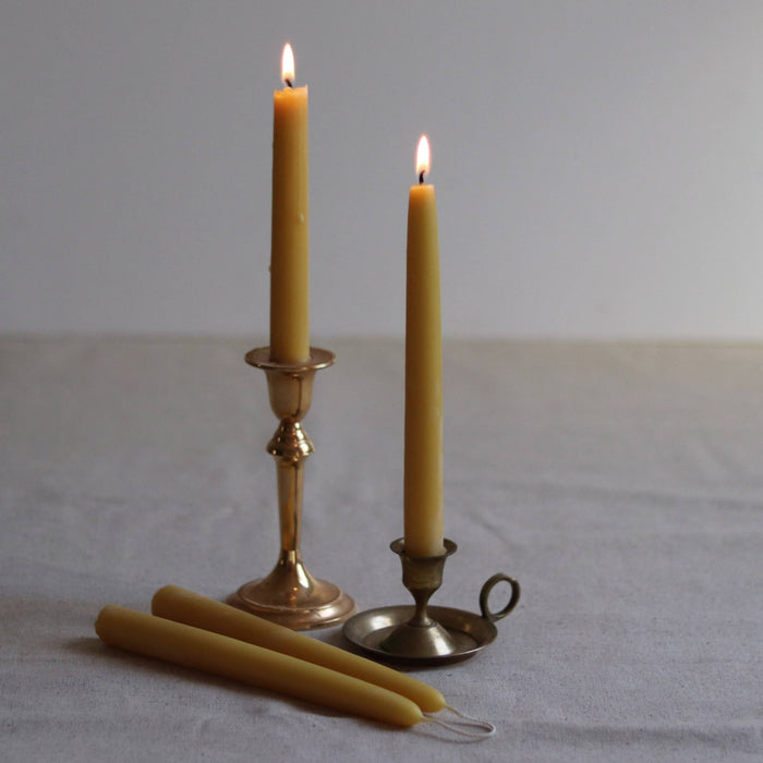 Five Bees Beeswax Taper Dinner Candle