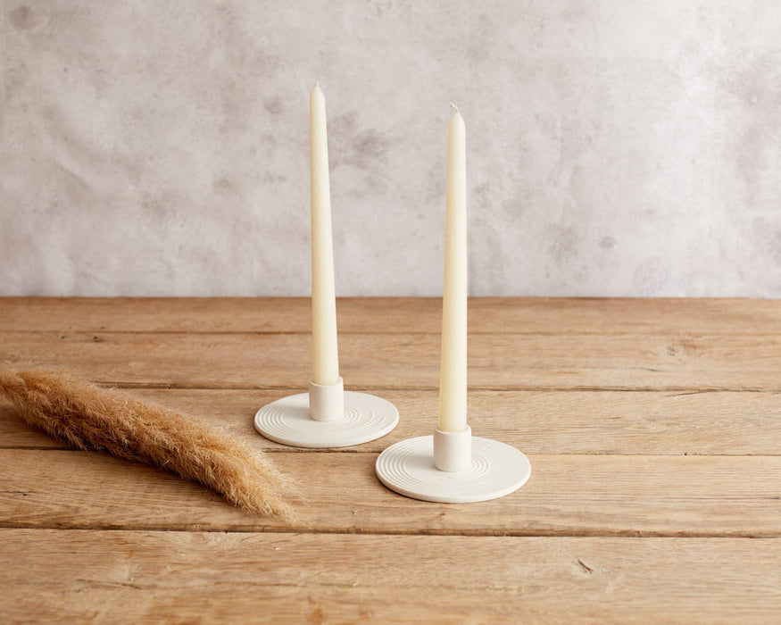 White Ceramic Candle Holder