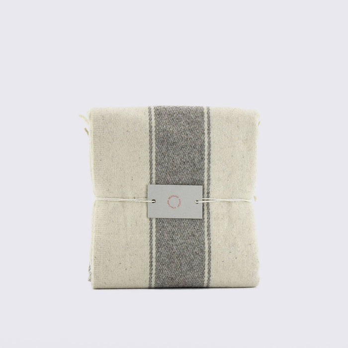 THROW BLANKET / STRIPE WOOL: Light Wool