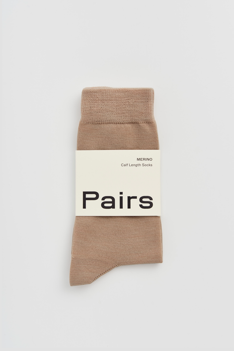Biscuit Beige Merino Socks: 4-7