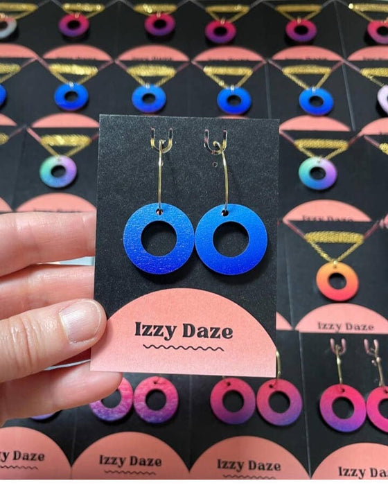 Donut  Earrings - Ocean Blue