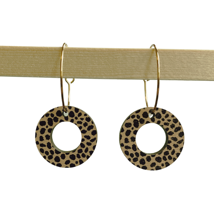 Donut Hoop Earrings in Nude Leopard