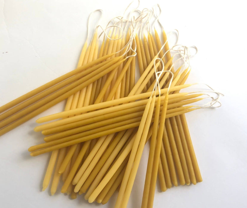 Skinny Beeswax Candles x10