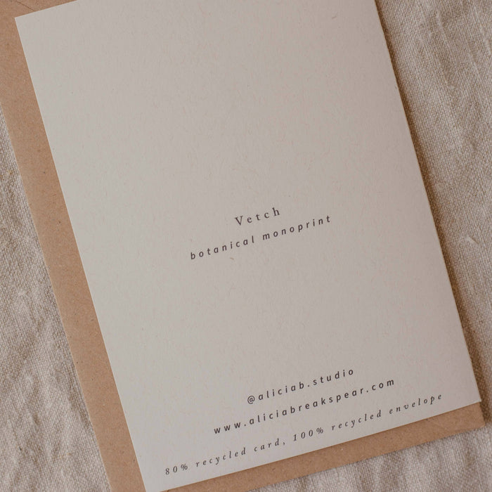 Vetch Botanical Card A6 Recycled 