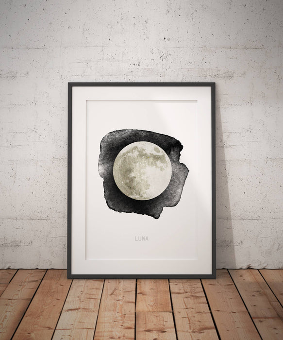 Luna, Full Moon Art Print - A4