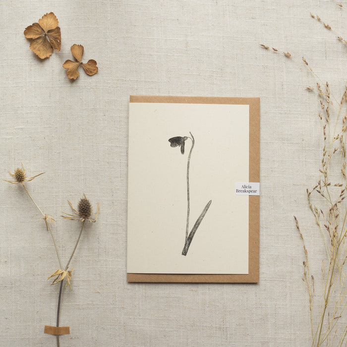 Snowdrop Greeting Card A6 Recycled Card 