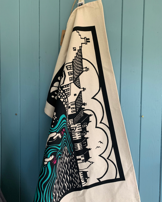 Fair Trade Cotton Tea Towel: West Shore Swimmers