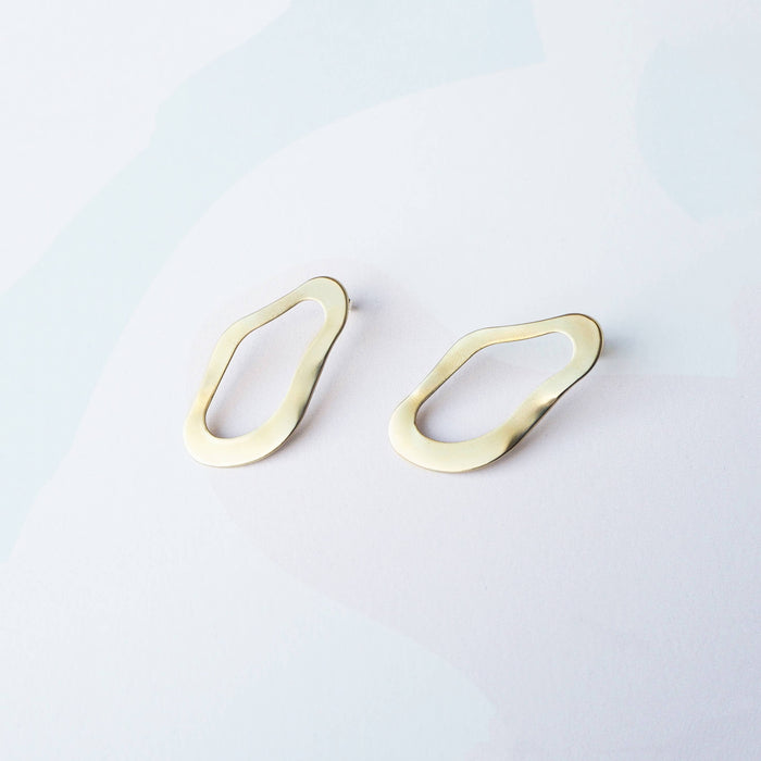 Pool Statement Gold Tone Drop Studs