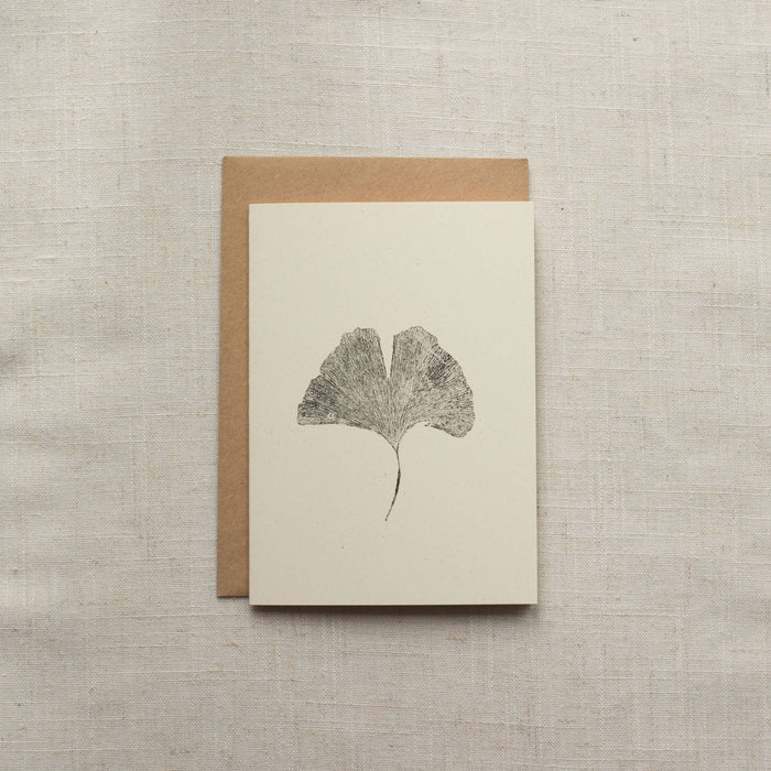Ginkgo Leaf Greeting Card A6 Recycled Card 