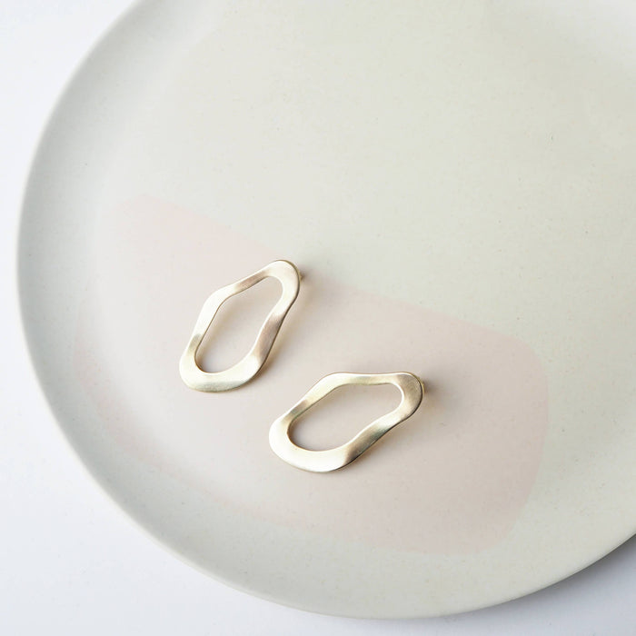 Pool Statement Gold Tone Drop Studs