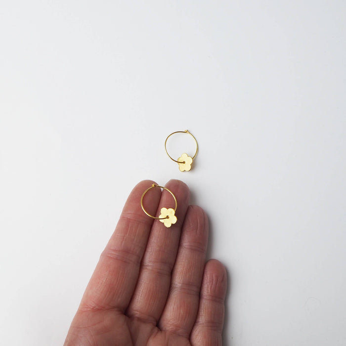 Gold Vermeil Flower Hoops